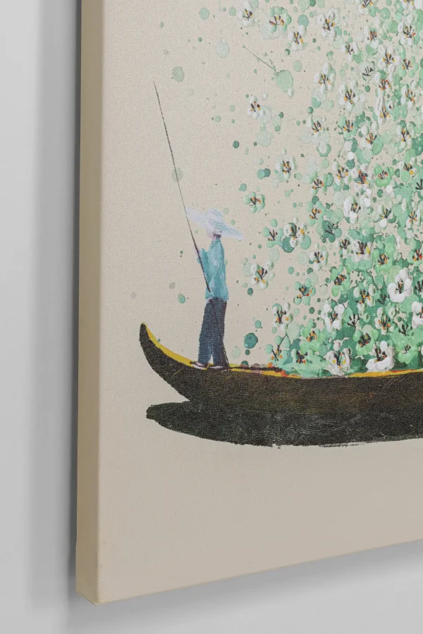 KARE Design Schilderij Flower Boat Beige Green 120x160cm