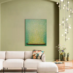 KARE Design Schilderij Flower Boat Green Yellow 80x100cm