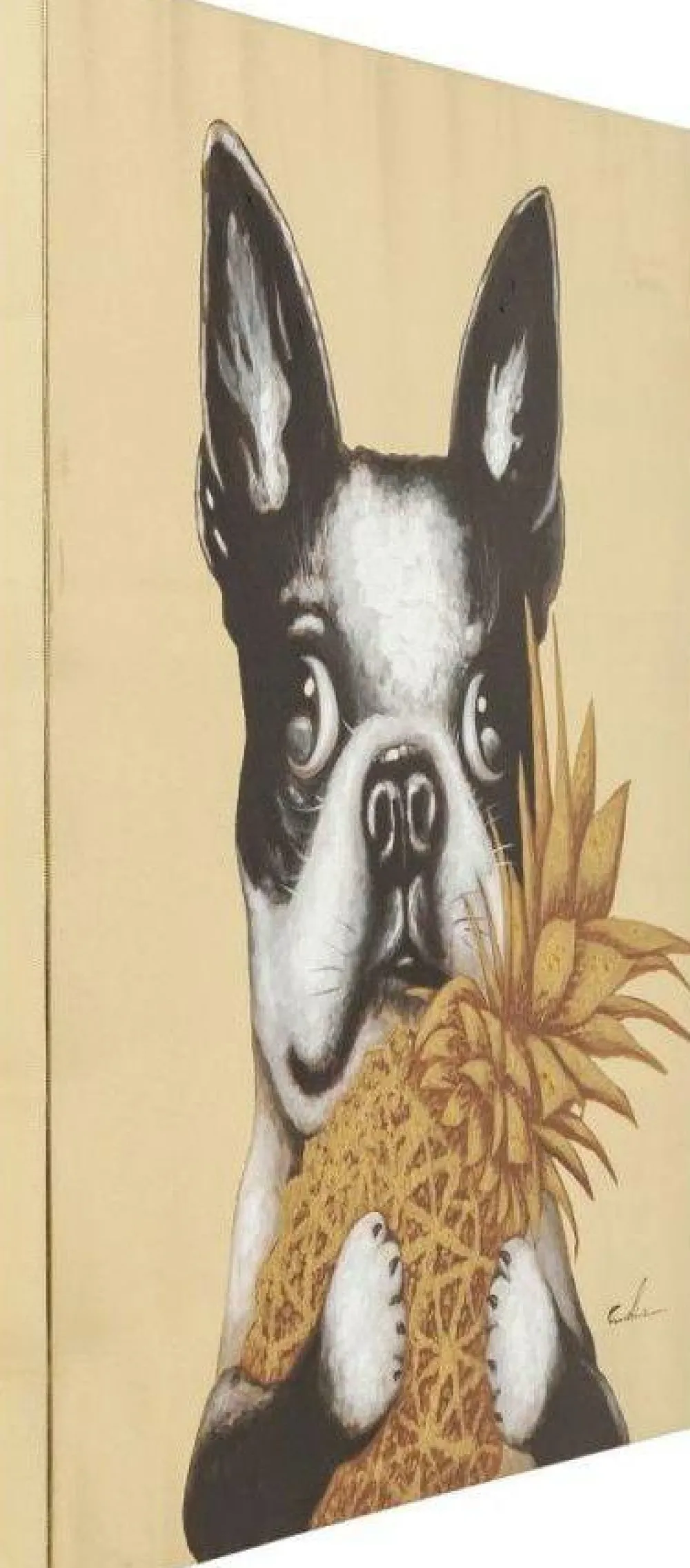 schilderij_touched_dog_with_pineapple_xcm_1.webp KARE Design Schilderij Touched Dog With Pineapple 80x80cm