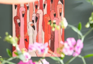 KARE Design Schilderij Touched Flamingo Meeting 120x90cm