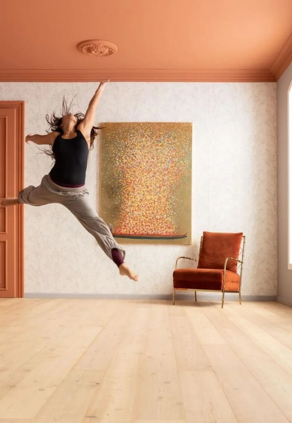 schilderij_touched_flower_boat_goudrood_xcm_3.webp KARE Design Schilderij Touched Flower Boat Goud-rood 100x80cm