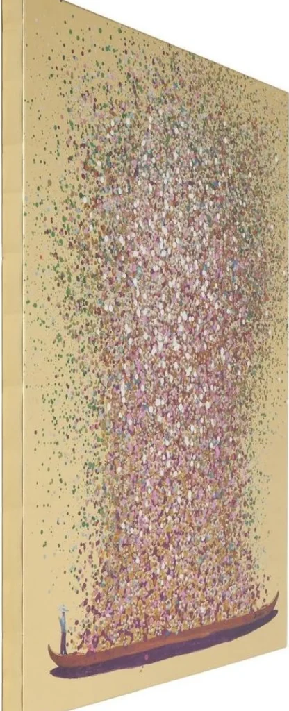 KARE Design Schilderij Touched Flower Boat Goud-Roze 160x120cm