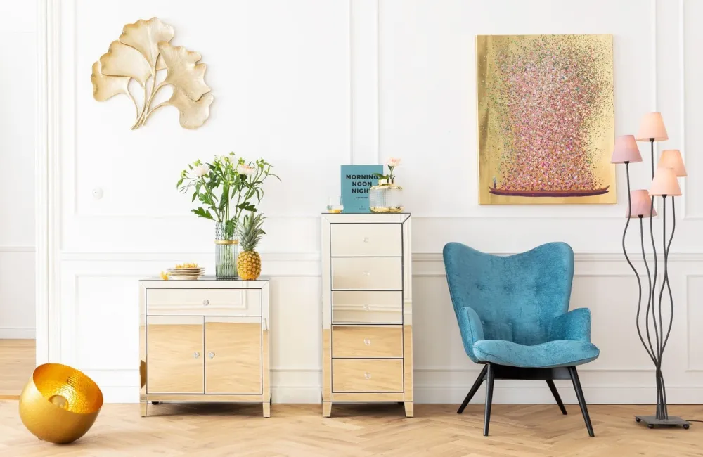 schilderij_touched_flower_boat_goudroze_xcm_5-1.webp KARE Design Schilderij Touched Flower Boat Goud-Roze 100x80cm