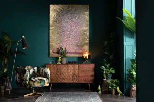 KARE Design Schilderij Touched Flower Boat Goud-Roze 160x120cm