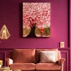KARE Design Schilderij Touched Flower Couple Goud-Roze 100x80cm