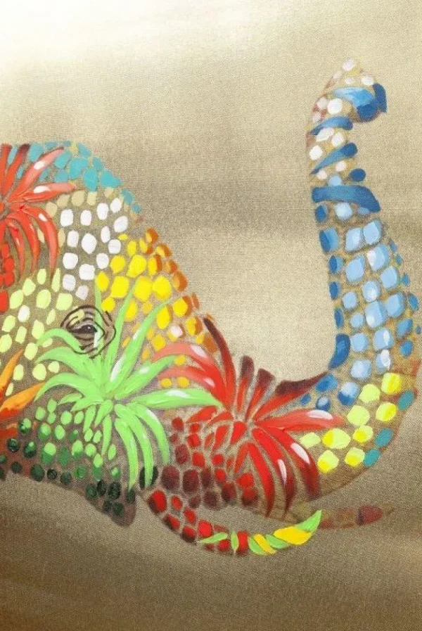 KARE Design Schilderij Touched Flower Elephant 90x120cm