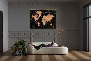 KARE Design Schilderij World Map 150x100cm