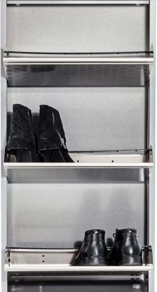 KARE Design Schoenenkast Caruso 3 Silver Brushed (MO)