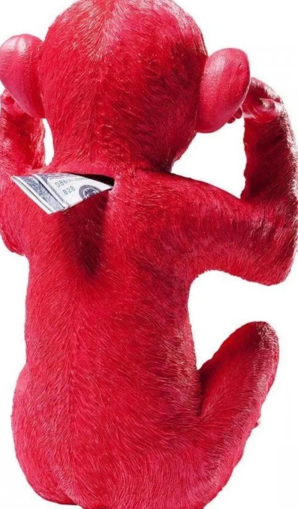 KARE Design Spaarpot Monkey Kikazaru Rood