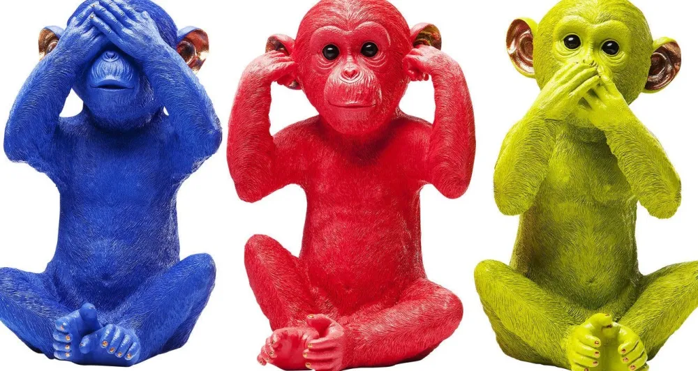 spaarpot_monkey_mizaru_blauw_4.webp KARE Design Spaarpot Monkey Mizaru Blauw