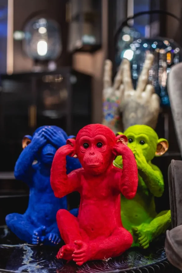 KARE Design Spaarpot Monkey Mizaru Blauw