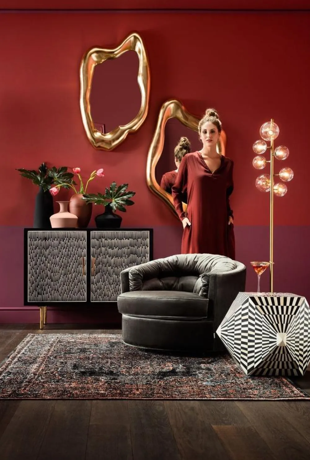 spiegel_hologram_goud_xcm_1.webp KARE Design Spiegel Hologram Goud 68x117cm