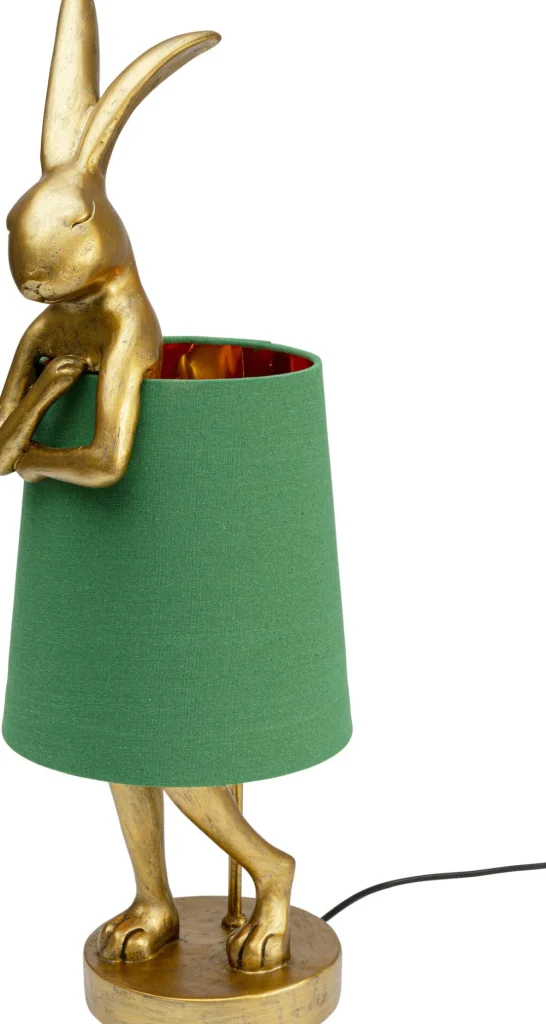 KARE Design Tafellamp Animal Rabbit Gold/Green 68cm
