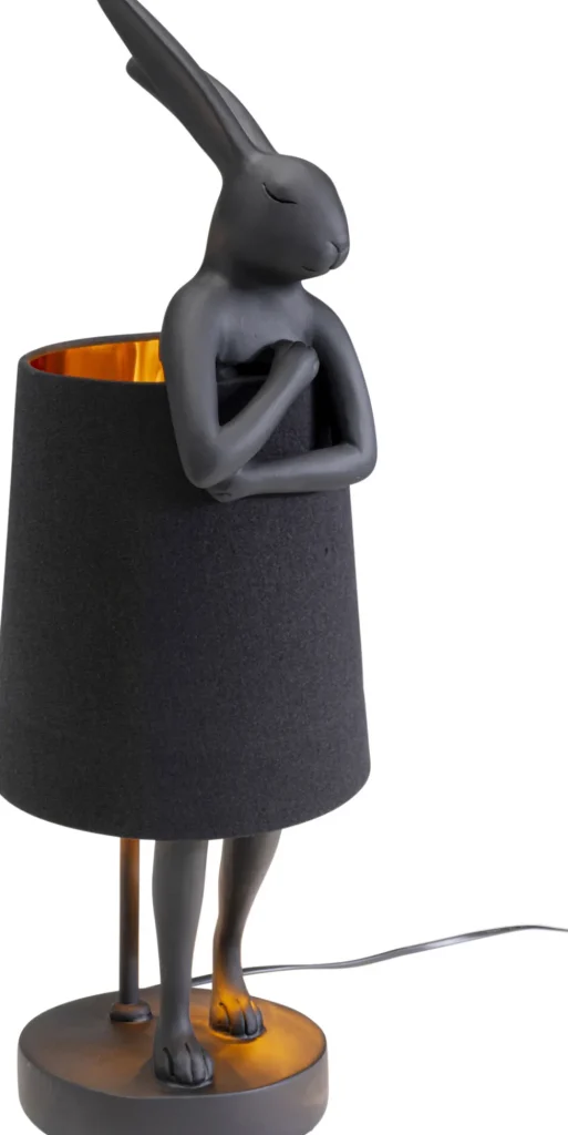 KARE Design Tafellamp Animal Rabbit Matt Black 50cm