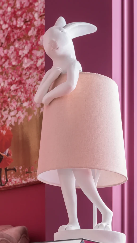 KARE Design Tafellamp Animal Rabbit White/Rose 50cm