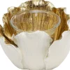 KARE Design Theelichthouder Flower Bloom Creme Goud Ø10cm