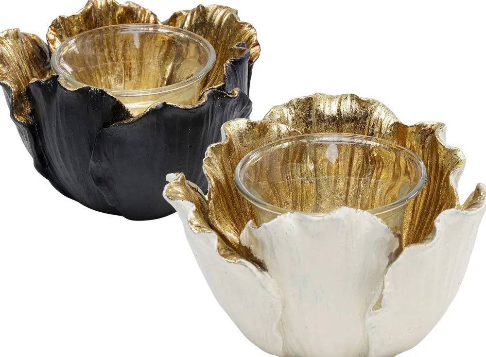 theelichthouder_flower_bloom_zwart_goud_cm_2.webp KARE Design Theelichthouder Flower Bloom Zwart Goud Ø10cm