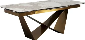 KARE Design Uitschuifbare Eettafel Connesso Brass 200(+60)x100cm