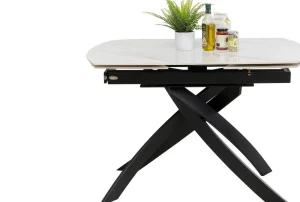 KARE Design Uitschuifbare Eettafel Twist Onyx 120(30+30)x90cm