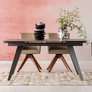 KARE Design Uitschuiftafel Amsterdam Donker 160(40+40)x90cm