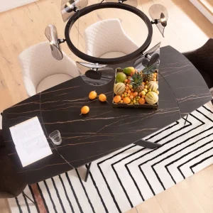 KARE Design Uitschuiftafel Twist Black 120(30+30)x90cm