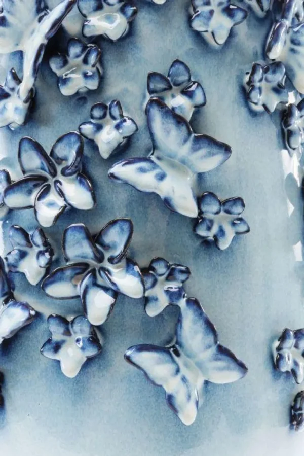 KARE Design Vaas Butterflies Lichtblauw 50cm