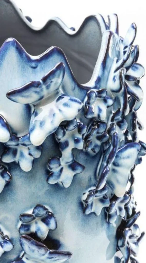 KARE Design Vaas Butterflies Lichtblauw 50cm