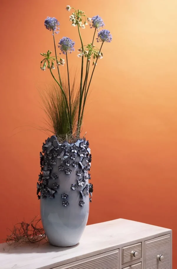 KARE Design Vaas Butterflies Lichtblauw 50cm