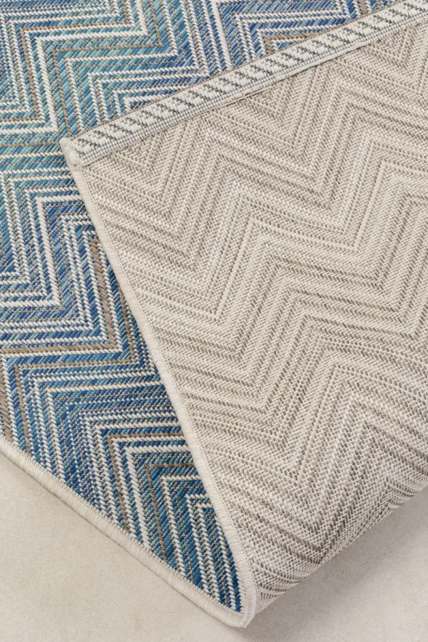 KARE Design Vloerkleed Buiten Zigzag Blue 230x330cm
