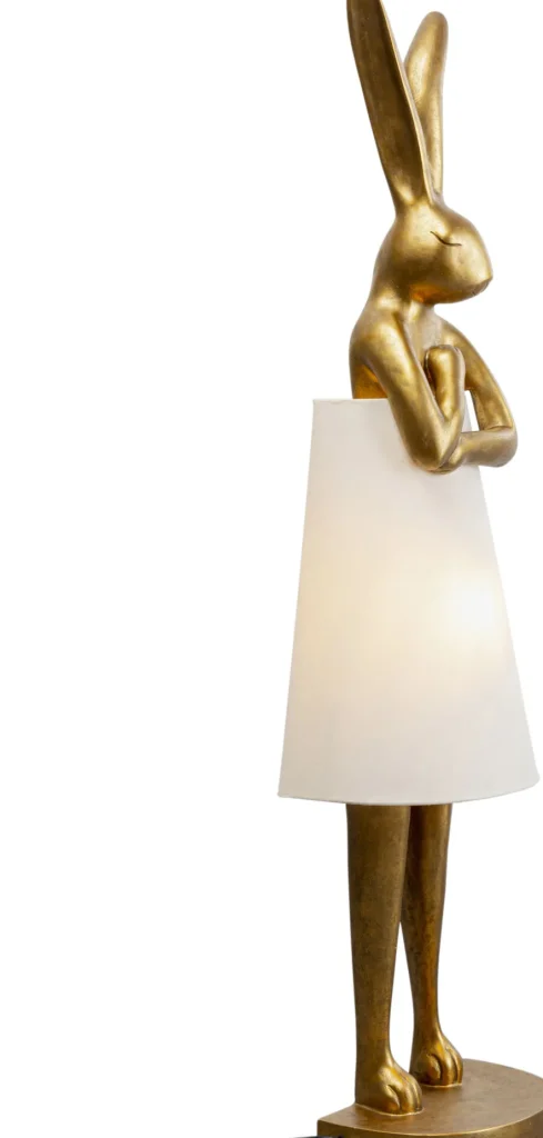 KARE Design Vloerlamp Animal Rabbit Gold-White 150cm
