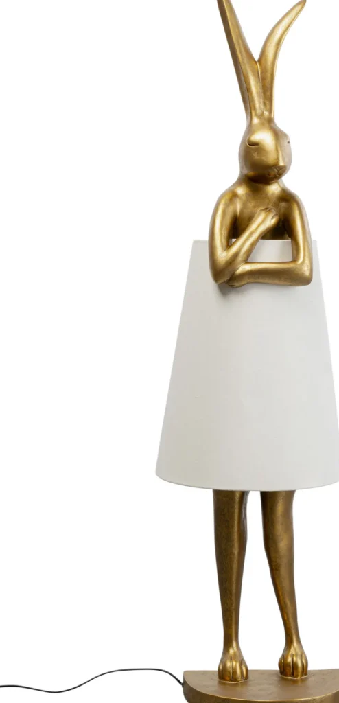 KARE Design Vloerlamp Animal Rabbit Gold-White 150cm