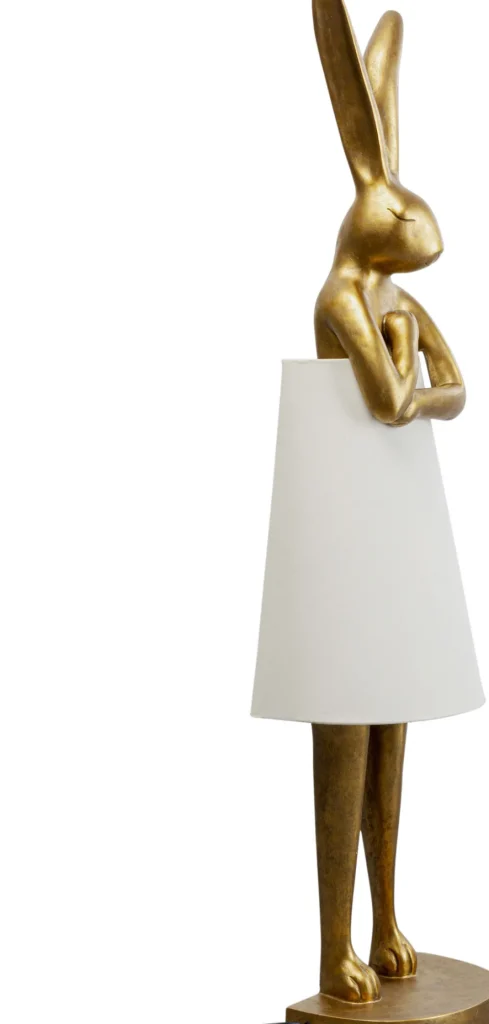KARE Design Vloerlamp Animal Rabbit Gold-White 150cm