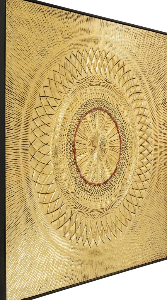 KARE Design Wanddecoratie Art Geometric Circle Goud 120x120cm
