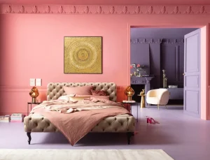 KARE Design Wanddecoratie Art Geometric Circle Goud 120x120cm