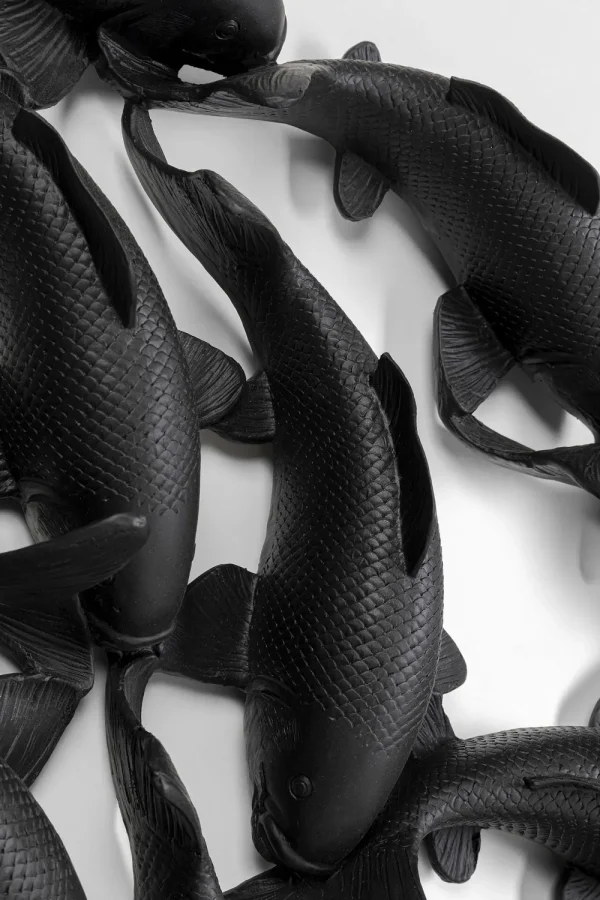 KARE Design Wanddecoratie School Of Koi Black Ø160cm