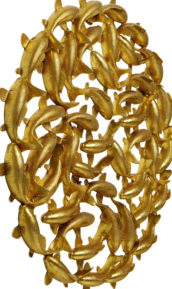 KARE Design Wanddecoratie School Of Koi Gold Ø160cm