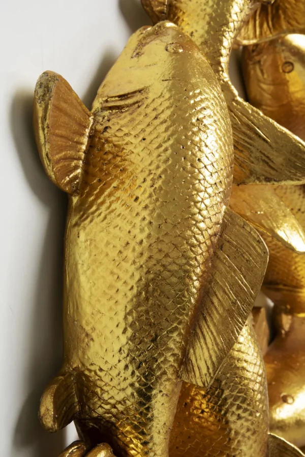 KARE Design Wanddecoratie School Of Koi Gold 102cm