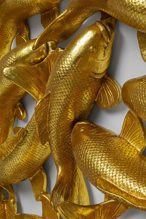 KARE Design Wanddecoratie School Of Koi Gold Ø160cm