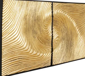KARE Design Wanddecoratie Wave Gold (Set Van 2)
