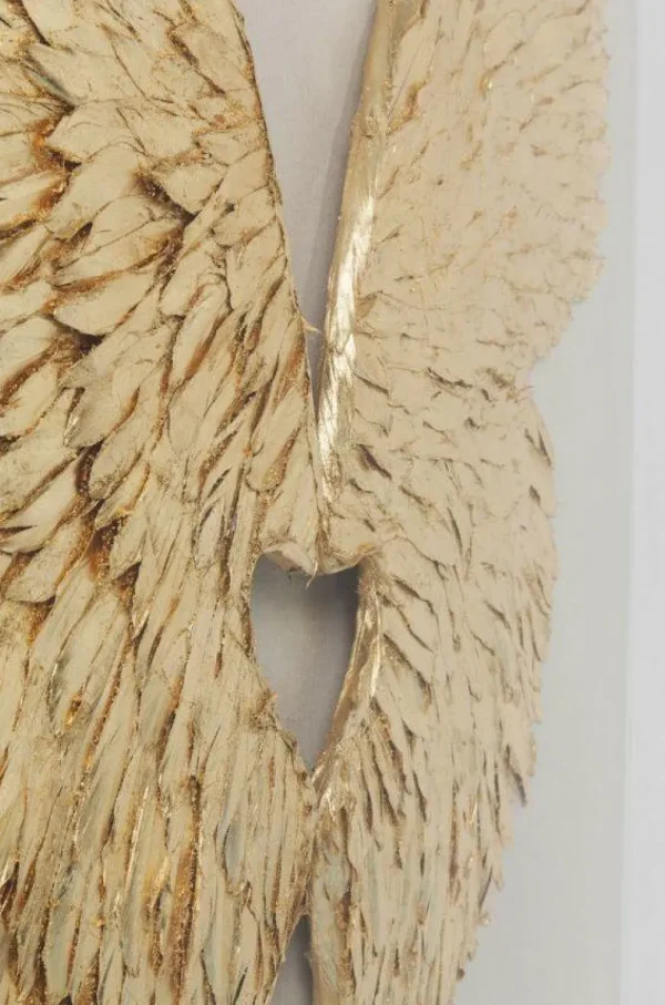 KARE Design Wanddecoratie Wings Goud-Wit 120x120cm