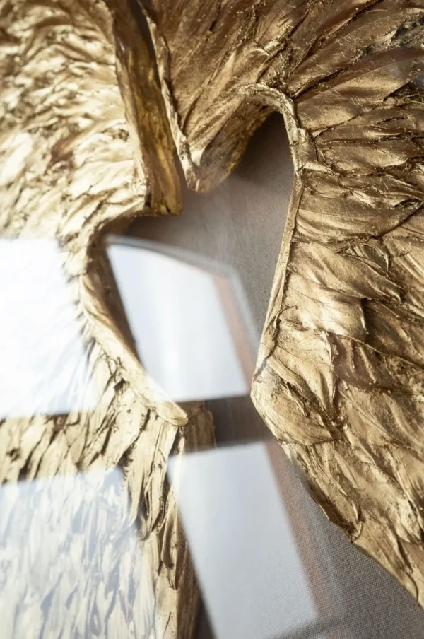 KARE Design Wanddecoratie Wings Goud-Wit 120x120cm
