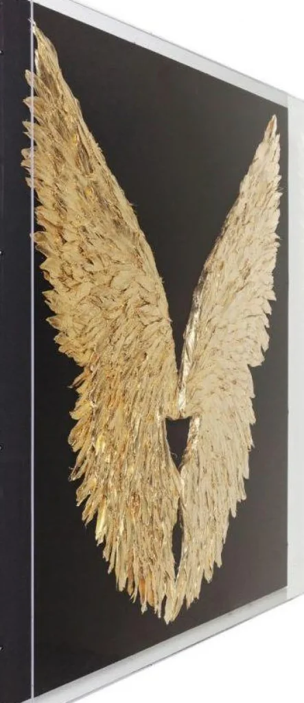 KARE Design Wanddecoratie Wings Goud-Zwart 120x120cm