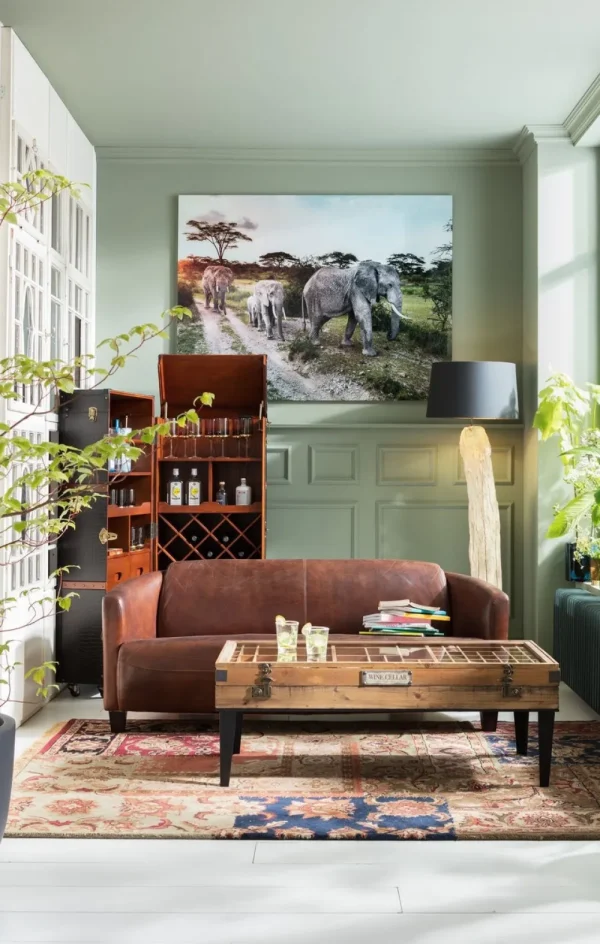 KARE Design Wandfoto Glass Elephant Family