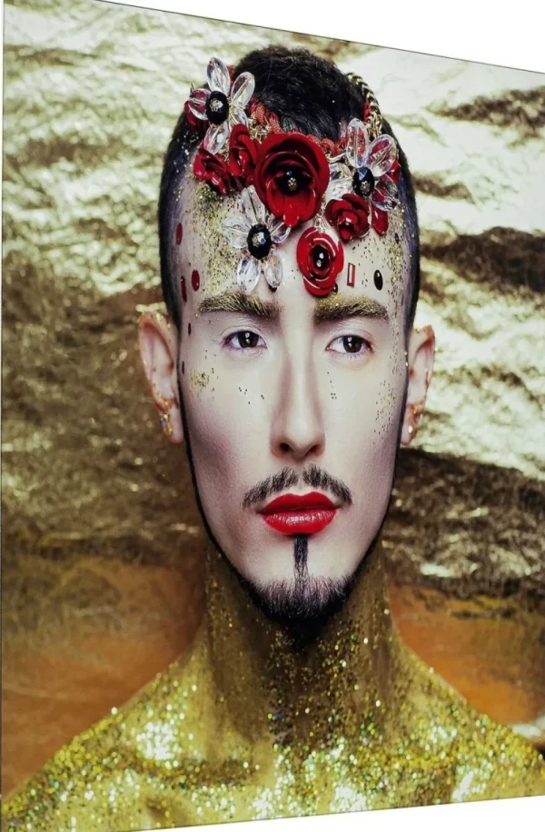 KARE Design Wandfoto Glass Metallic Flower Man 80x80 Cm