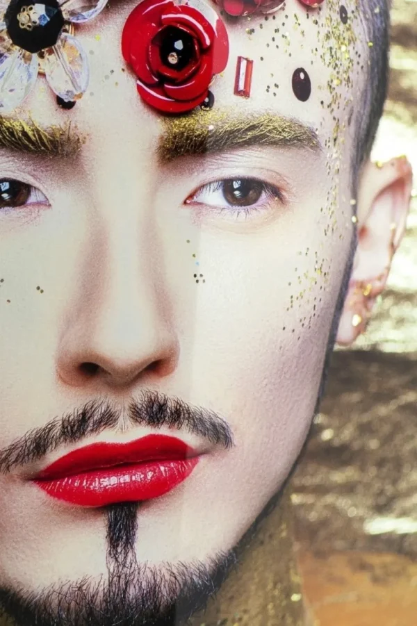 KARE Design Wandfoto Glass Metallic Flower Man 80x80 Cm