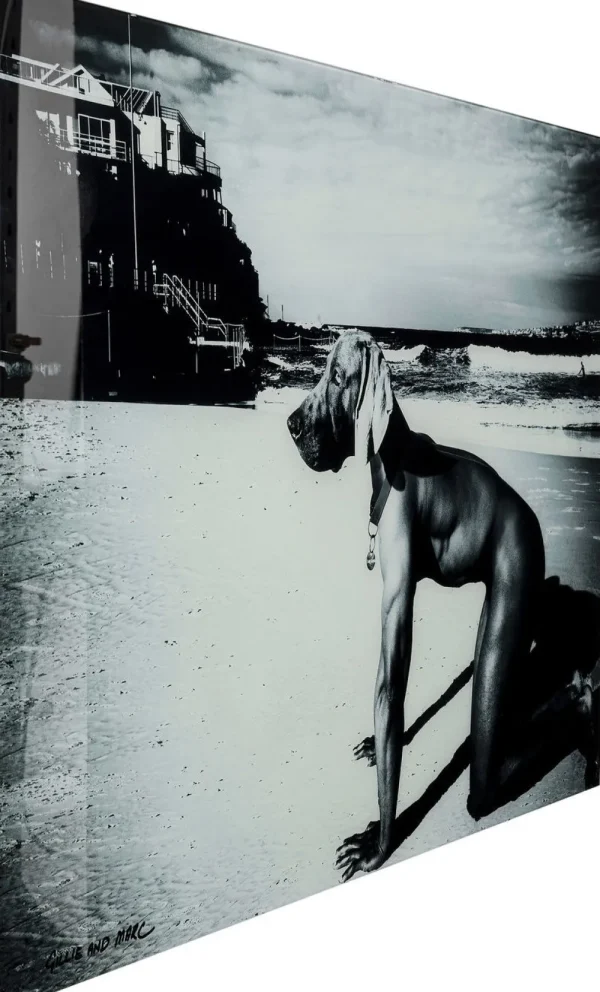 KARE Design Wandfoto Glass Sexy Dog Beach Back 120cm