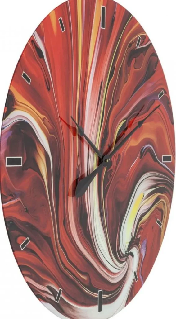 KARE Design Wandklok Glas Chaos Fire Ø80cm