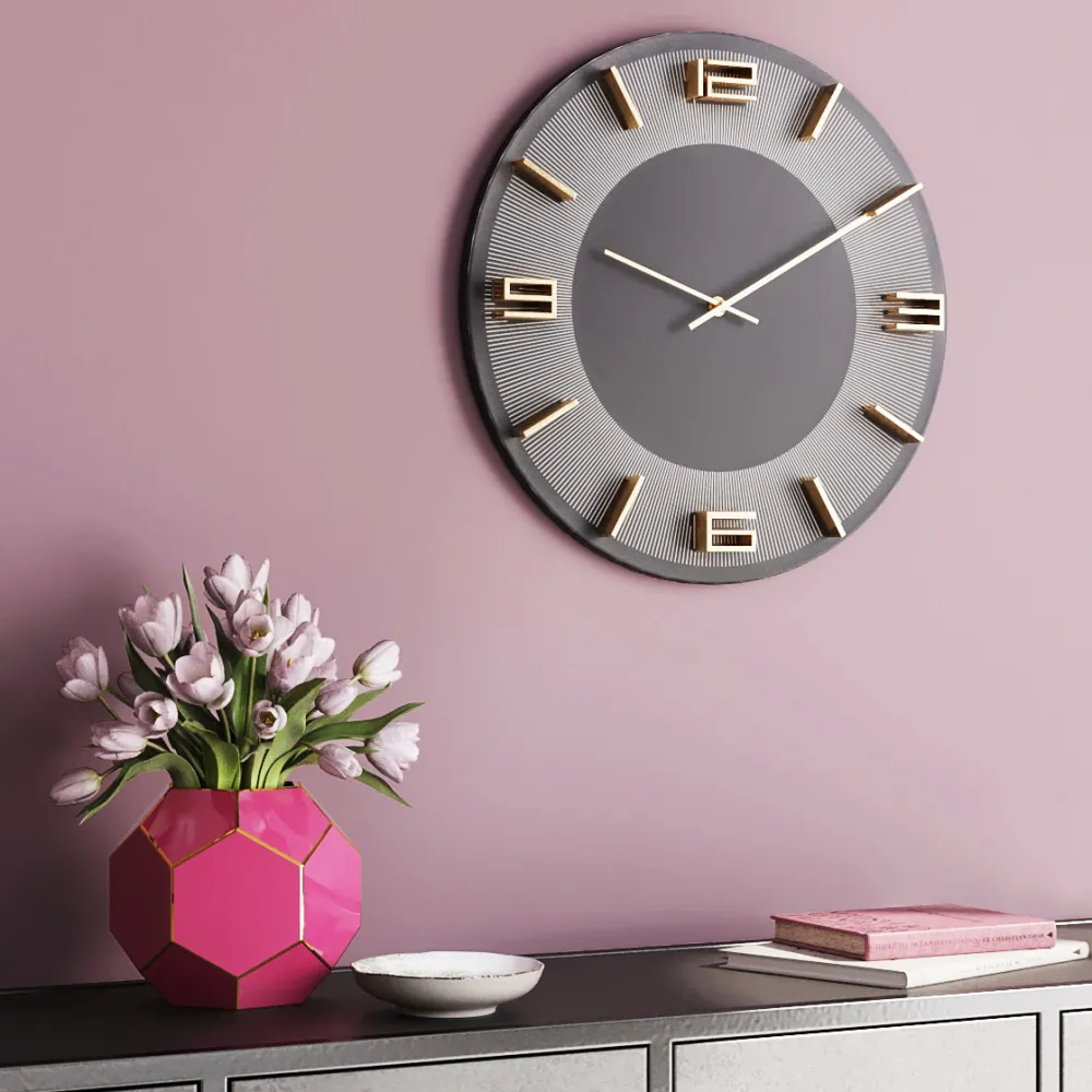 wandklok_leonardo_grijsgoud_0.webp KARE Design Wandklok Leonardo Grijs-Goud