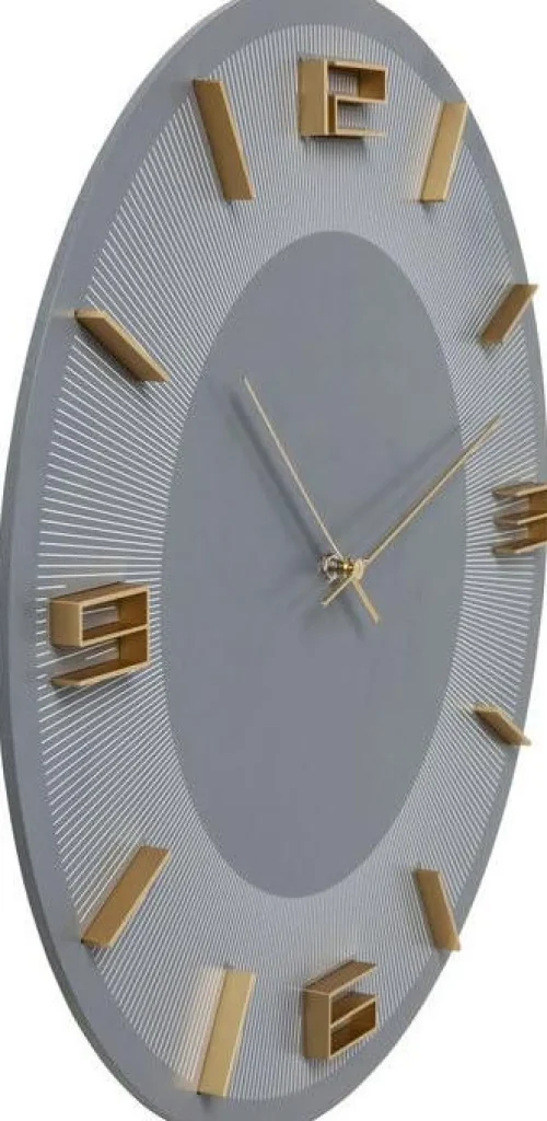 KARE Design Wandklok Leonardo Grijs-Goud