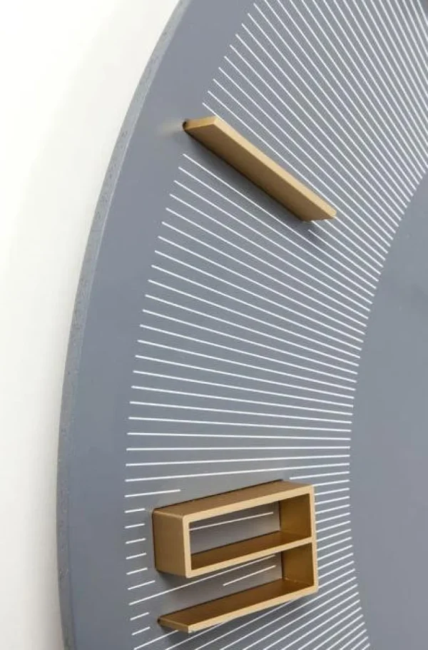 KARE Design Wandklok Leonardo Grijs-Goud